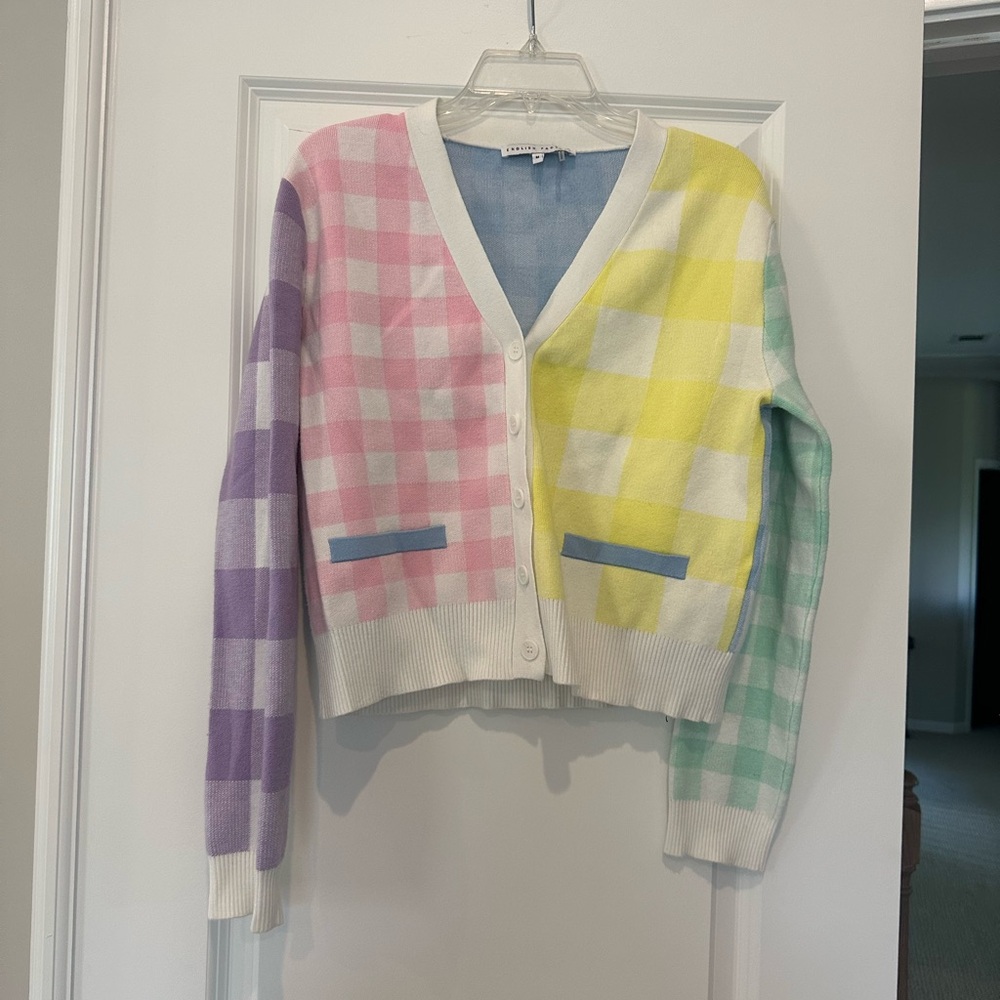 English Factory Plaid Cardigan